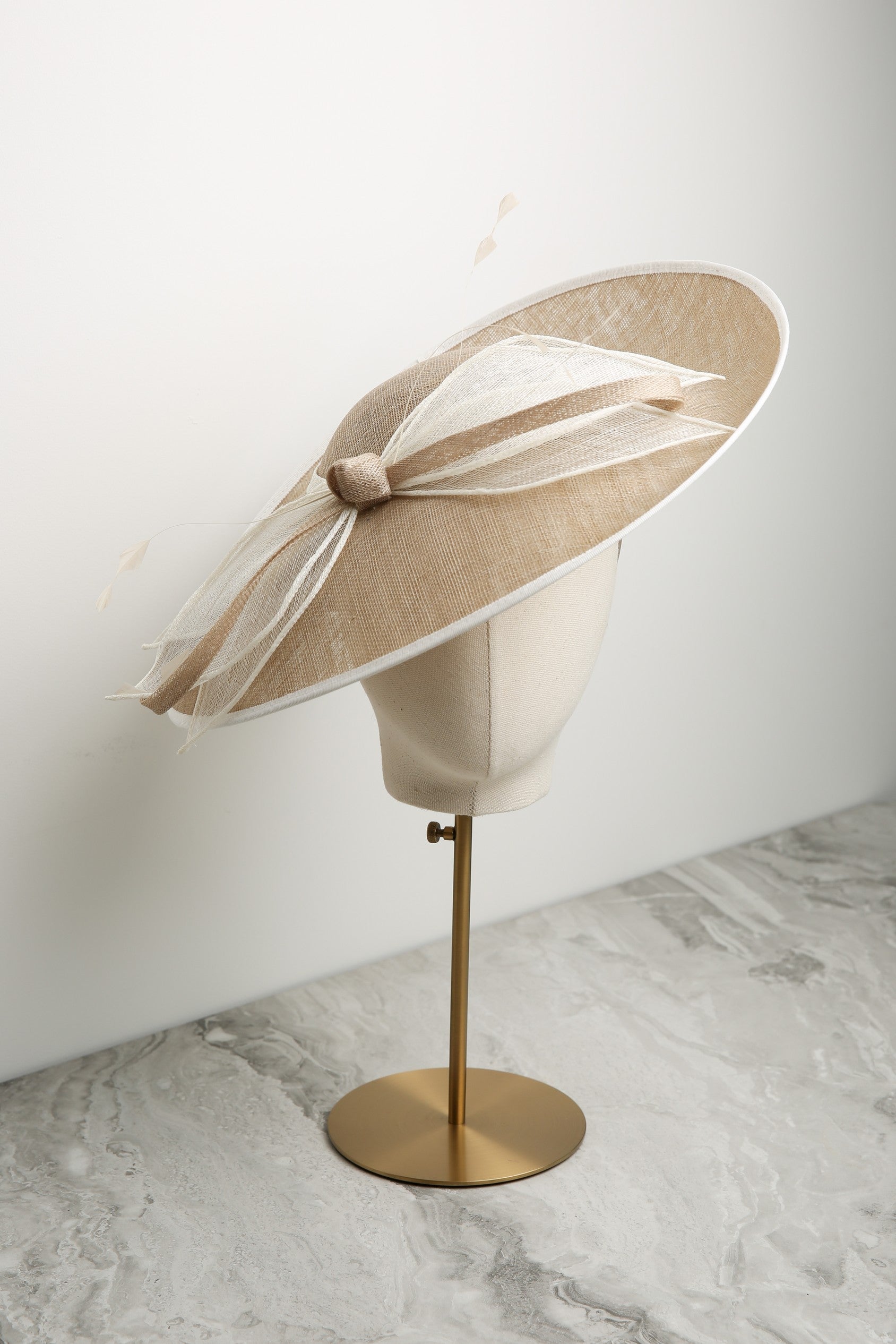 Picture Perfect Fascinator by Condici With Delicate Contrast Detail in Almond and Cream