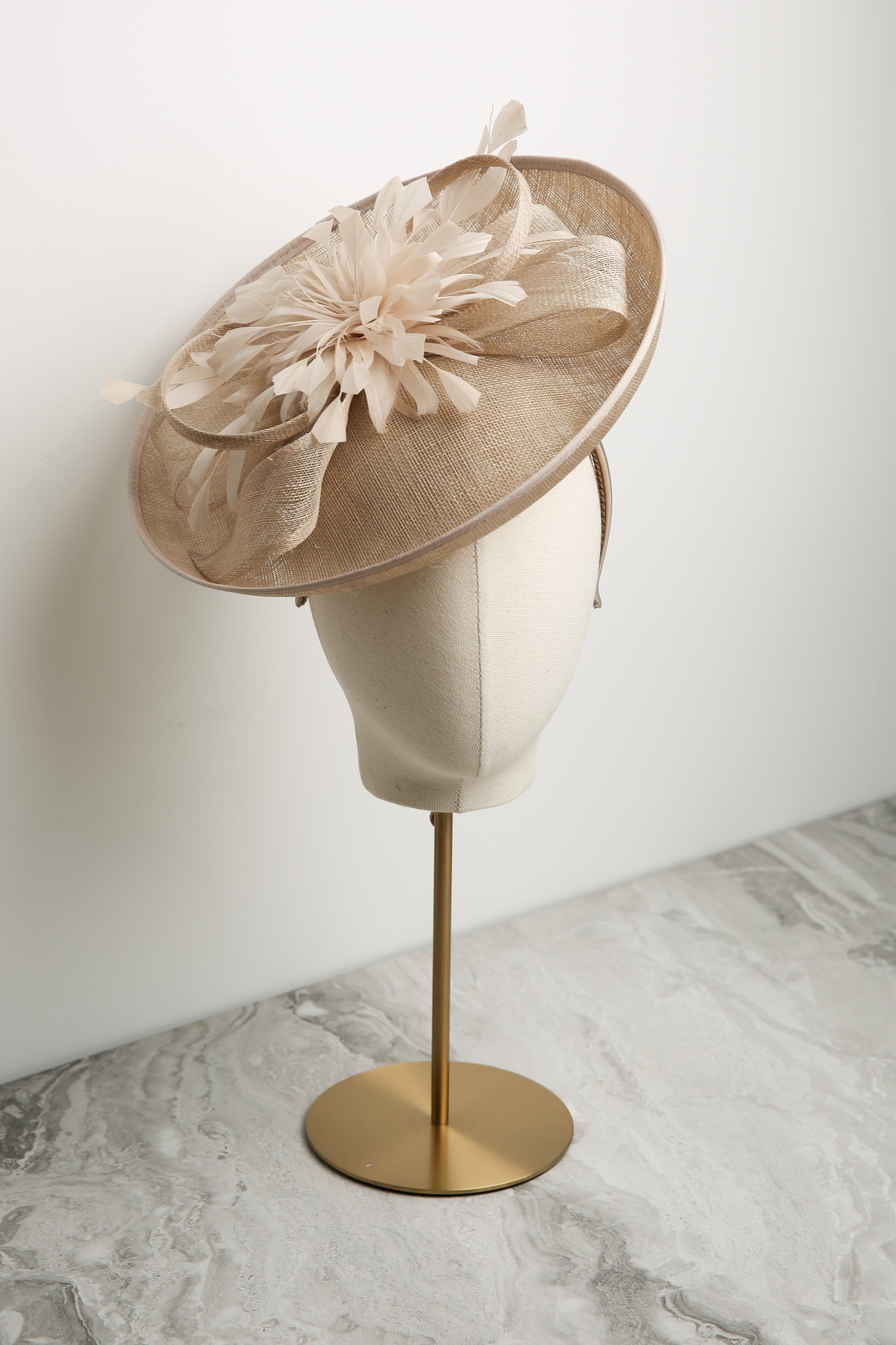 Condici Up-swept Disc Fascinator in Almond