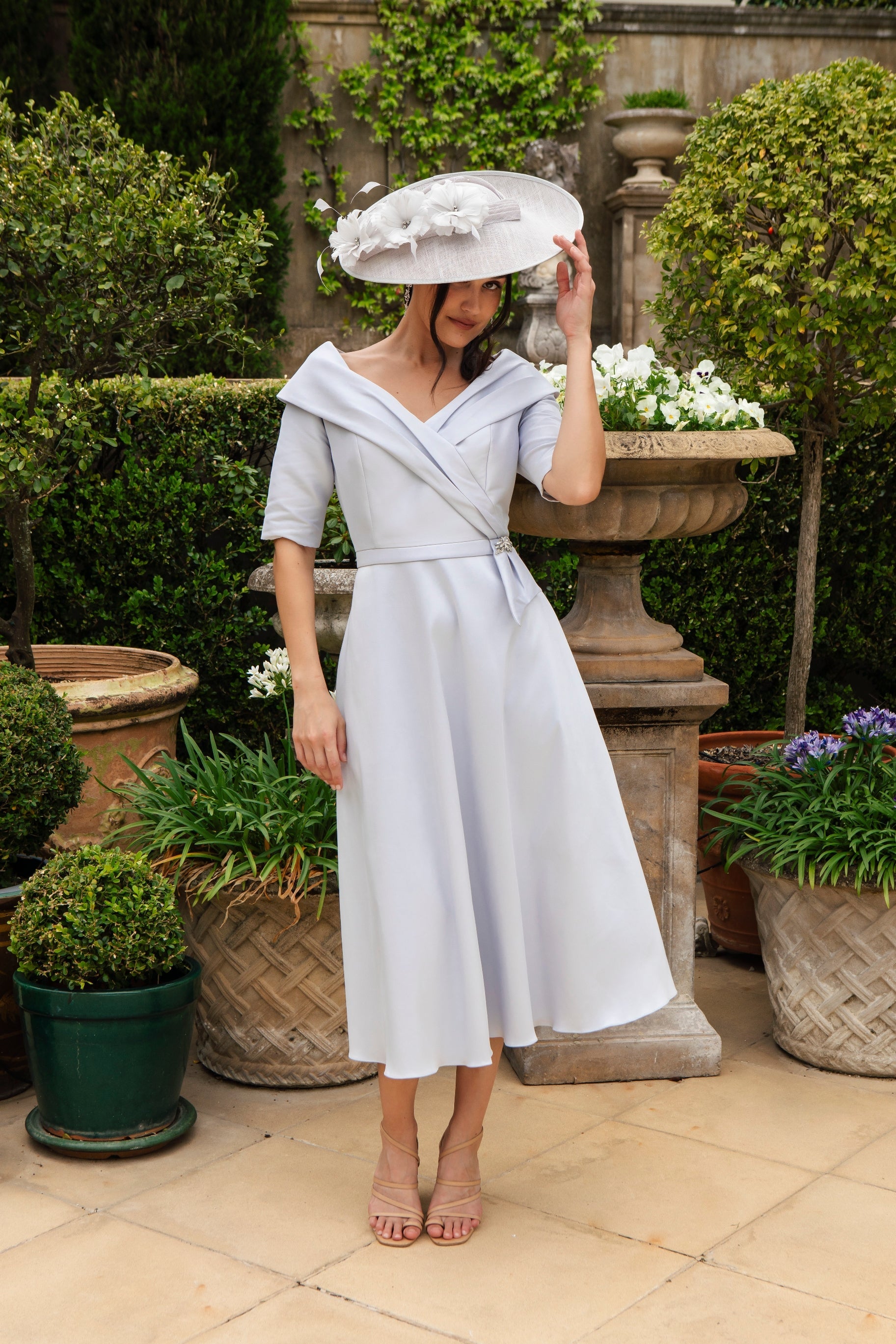 Ispirato Edge of the Shoulder Special Occasion Dress in Starlight