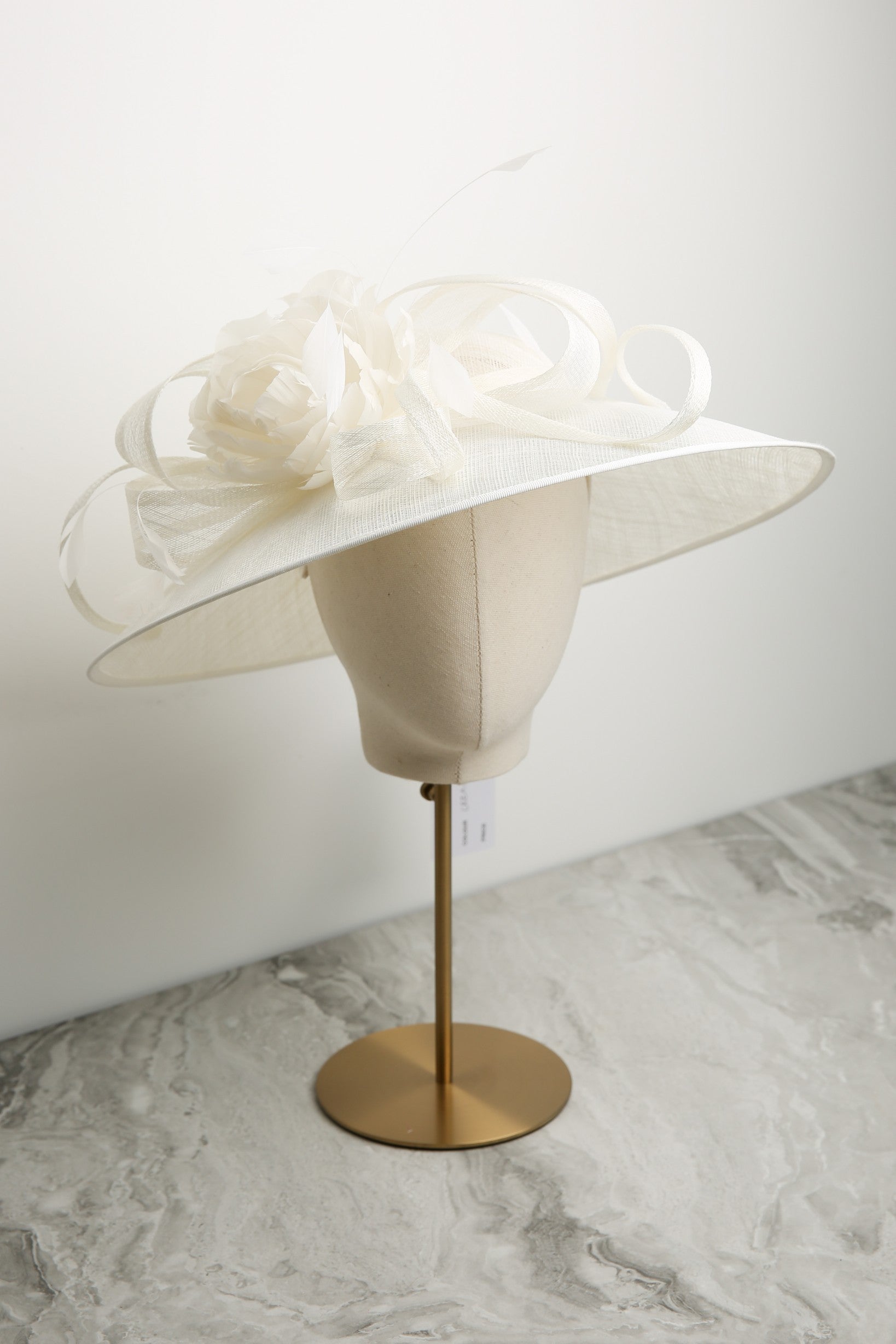 Bell-shaped Traditional Sinamay Hat by Condici in Cream